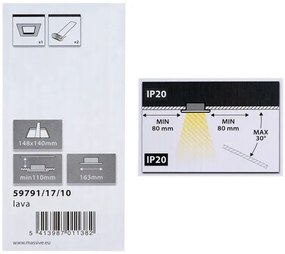 Philips Massive 59791/17/10 - Lampă încastrată LAVA 2xE27/28W/230V
