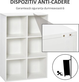HOMCOM Mobile Libreria a 6 Cubi Moderno a Parete in Legno Bianco | Aosom Romania