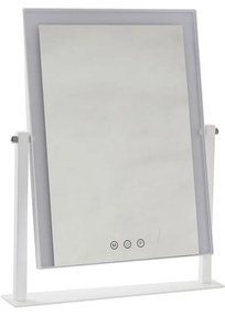 Oglindă led tactilă de birou dkd home decor metal alb (35 x 2 x 45 cm)