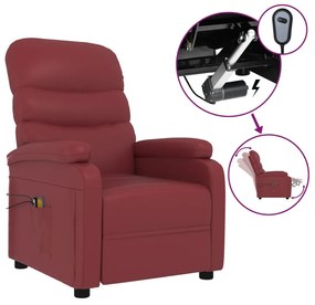 3073681 vidaXL Fotoliu de masaj electric, roșu vin, piele ecologică