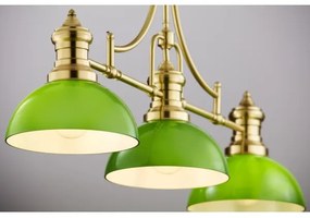 Lustră cu tijă PLATINO Jupiter 2074, 3xE27/15W/230V, verde/auriu