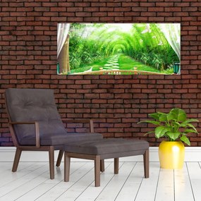 Tablou - Privire la grădina tropicală (120x50 cm)