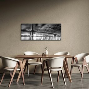 Tablou - Podul Benjamin Franklin, Philadelphia, alb-negru (120x50 cm)