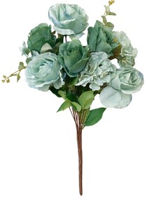 Trandafiri bleu-turcoaz artificiali CAROLINE, 45cm