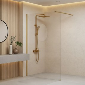 Paravan de dus Rea Flexi Transparent / Brush Gold 110