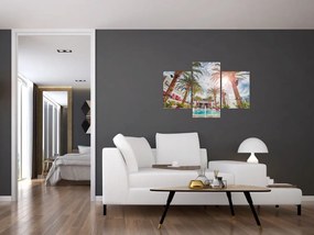 Tablou - palmier cu bazin (90x60 cm)