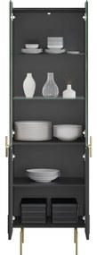 Vitrină Malmi 60 cm - negru mat / picioare aurii