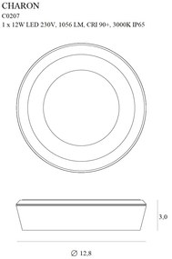 Spot aplicat LED pentru baie IP65 CHARON alb C0207 MX