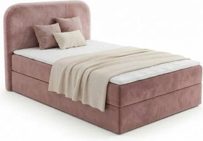 Pat tapitat boxspring FORENA 90x200 cm roz antic Saltea: Saltea cu arcuri Bonell