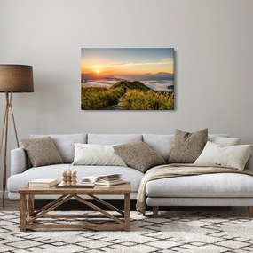 Tablou cu munți în apus de soare (90x60 cm)