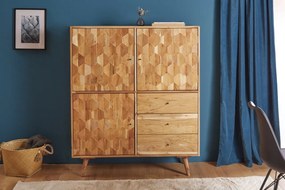 Dulap din lemn Mystic Living 140cm, salcam natur