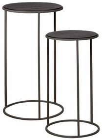 Set masute laterale Spello din lemn de tec mat gri de la 40 cm