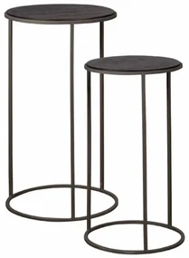 Set masute laterale Spello din lemn de tec mat gri de la 40 cm
