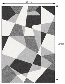 Covor, negru gri alb, 57x90, SANAR