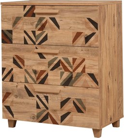 Comoda, Vella, Leva Gravis Triangle, 80 x 95 x 43 cm, pal melaminat, multicolor