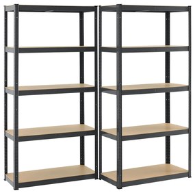 Jusky Set 2 rafturi - 180x90x40cm - gri
