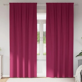 vidaXL Perdele cu perdele 2 pcs Roșu Vin 225 x 140 cm Poliester