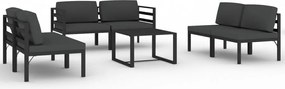 vidaXL Set mobilier de grădină cu perne, 7 piese, antracit, aluminiu