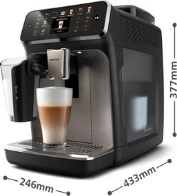Espressor automat Philips EP5549/70 LatteGo, 1500 W, 15 bar, 1,8 l, 20 bauturi, Rasnita ceramica cu 12 trepte, TFT, AquaClean, SilentBrew, AromaExtract, ExtraShot, Negru/Bej