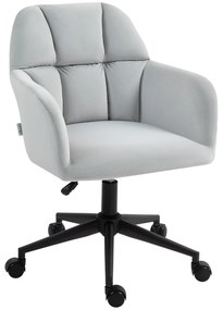 Vinsetto Scaun de birou, ergonomic, reglabil în înălțime, rotativ, cu aspect de catifea, până la 120 kg, Hellgrau | Aosom Romania