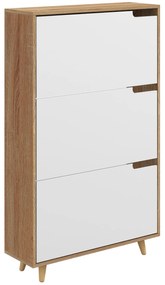 HOMCOM Dulap pentru Pantofi cu Economie de Spațiu cu 3 Sertare și Raft Reglabil, Suport Subțire pentru, 72x24x119 cm, Alb | Aosom Romania