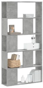 vidaXL Bibliotecă cu 5 niveluri gri beton 80,5x23,5x162,5 cm lemn
