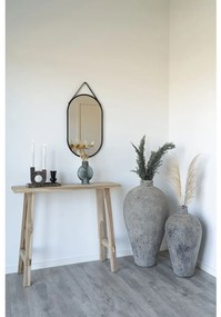 Oglindă Trapani oțel/piele artificială, neagră, 35x60