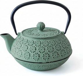 Ceainic din fontă cu infuzor KUMO, 1000 ml, verde deschis cu negru