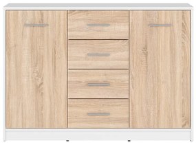 Comodă Nepo Plus 6 (alb + stejar sonoma) . 1098297