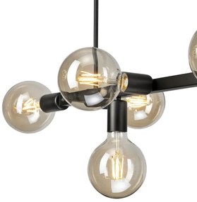 Lustră pe tijă ASTRID 8xE27/60W/230V negru