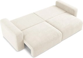 Canapea crem extensibilă/cu spațiu de depozitare cu tapițerie din chenille 252 cm Kona – Makamii