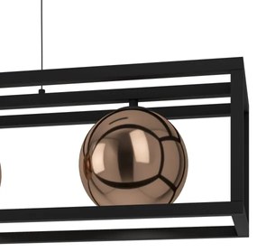 Lustră pe cablu Eglo 390091 CORDOBA 3xE27/40W/230V cupru/negru