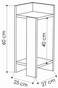 Noptieră ELOS 60x25 cm gri