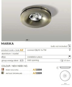 Spot incastrat tavan/plafon MARIKA ROSE GOLD