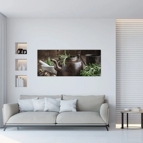 Tablou - Ceainic cu rozmarin (120x50 cm)