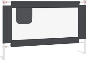 vidaXL Balustradă de protecție pat copii, gri închis, 120x25 cm textil