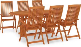 vidaXL Set mobilier de grădină, 7 piese, lemn masiv de eucalipt
