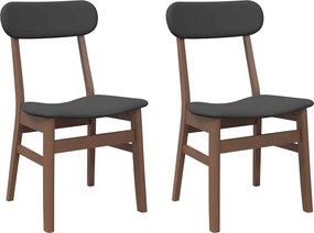 vidaXL Scaune sufragerie cu perne 2 buc. cauciuc din lemn masiv maro