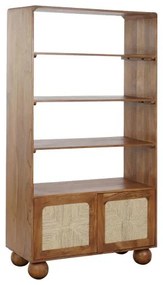 Etajera, maro, din lemn de acacia si rattan, Oasis