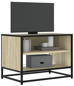 vidaXL Comodă TV, stejar sonoma, 61x40x46 cm, lemn prelucrat și metal