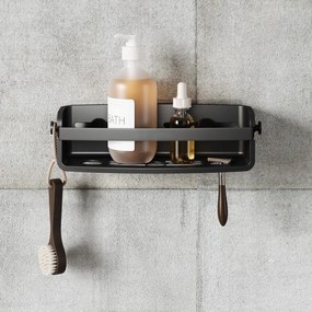 Raft pentru baie negru autoadeziv din plastic Flex Adhesive – Umbra