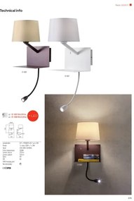 Redo 01-1807 - Aplică perete LED TOMO 1xE27/42W/230V+1xLED/3W