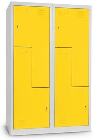 Dulap metalic Z, 120 x 50 x 180 cm, inchidere cilindrica, galben - ral 1023