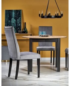 Masă de dining CALMIO, stejar artisan/negru