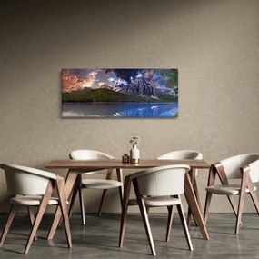 Tablou cu lac și munți (120x50 cm)