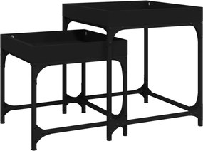 vidaXL Măsuțe laterale, 2 buc., negru, lemn compozit