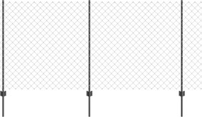 vidaXL Gard cu Stâlp Gri 1,2 x 25 m Oțel și PVC