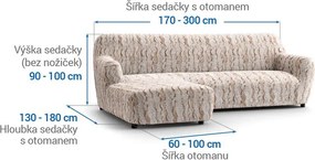 Gaico Huse bielastice OCEANO NOU bej canapea cu otoman stânga (l. 170 - 300 cm)