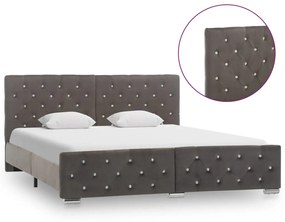 286833 vidaXL Cadru de pat, gri, 160 x 200 cm, catifea