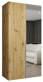 Dulap de haine 100 cm Alice 2 (Stejar artisan + Cașmir). 1126147